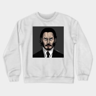 the perfect hit man, john wick portrait ecopop Crewneck Sweatshirt